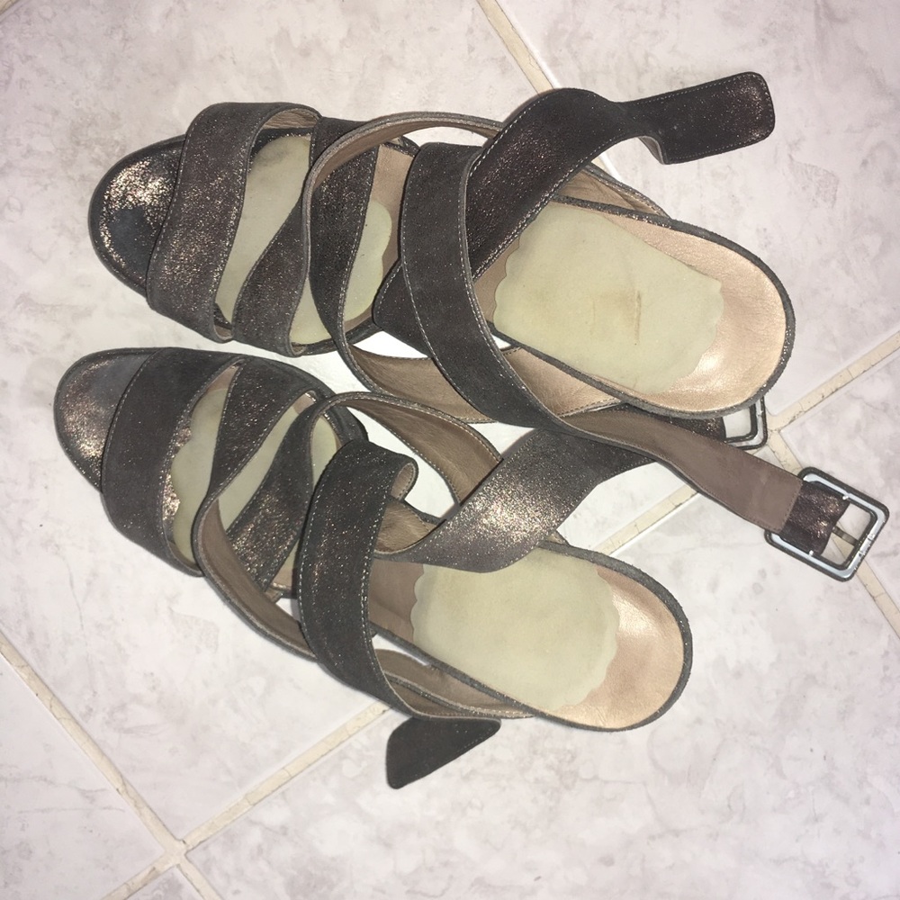Vero Cuoio Brown Metallic Heeled Sandals